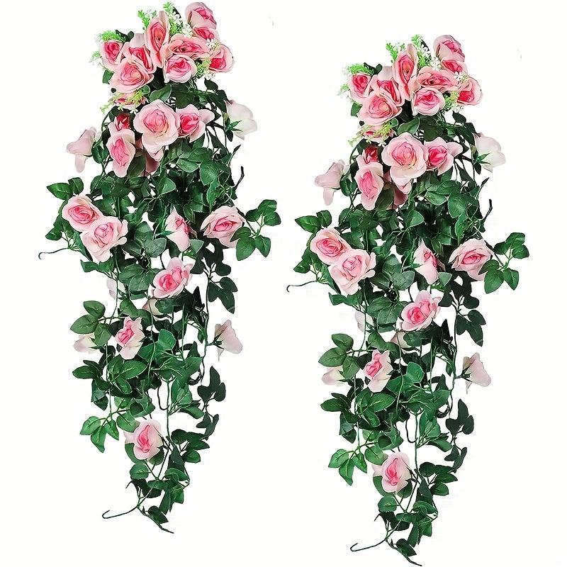 Real Touch Rose Vine Artificial Hanging Flower for Home Wedding