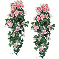 Real Touch Rose Vine Artificial Hanging Flower for Home Wedding