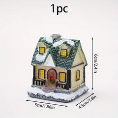 Christmas Snow House Micro Landscape Resin Small House Decor