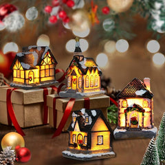 Christmas Snow House Micro Landscape Resin Small House Decor