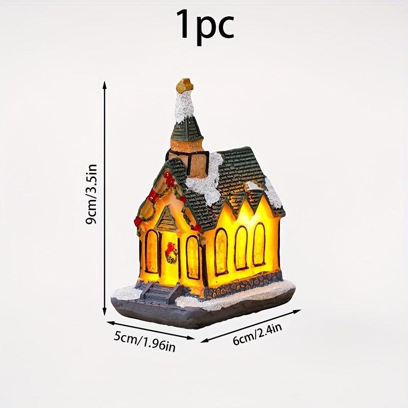 Christmas Snow House Micro Landscape Resin Small House Decor