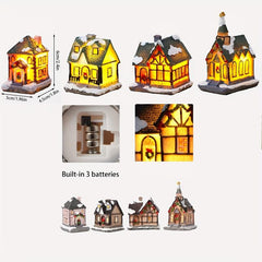 Christmas Snow House Micro Landscape Resin Small House Decor
