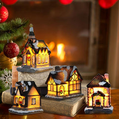 Christmas Snow House Micro Landscape Resin Small House Decor