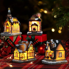 Christmas Snow House Micro Landscape Resin Small House Decor