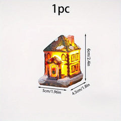 Christmas Snow House Micro Landscape Resin Small House Decor