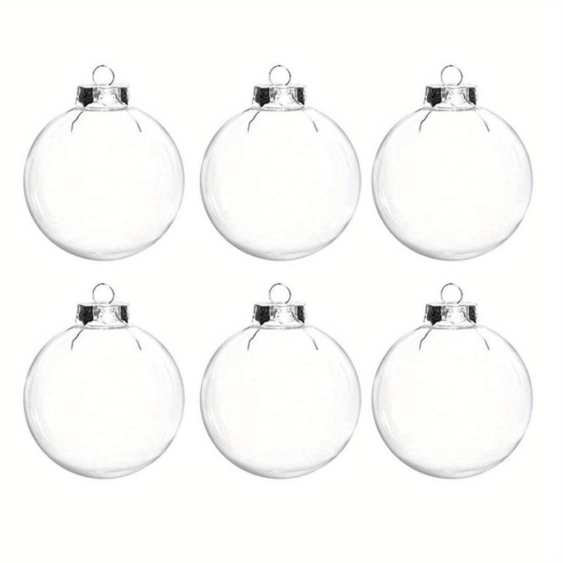 12pcs Transparent Plastic Christmas Ball Ornaments