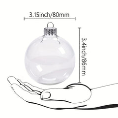 12pcs Transparent Plastic Christmas Ball Ornaments