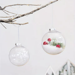 12pcs Transparent Plastic Christmas Ball Ornaments