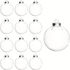 12pcs Transparent Plastic Christmas Ball Ornaments