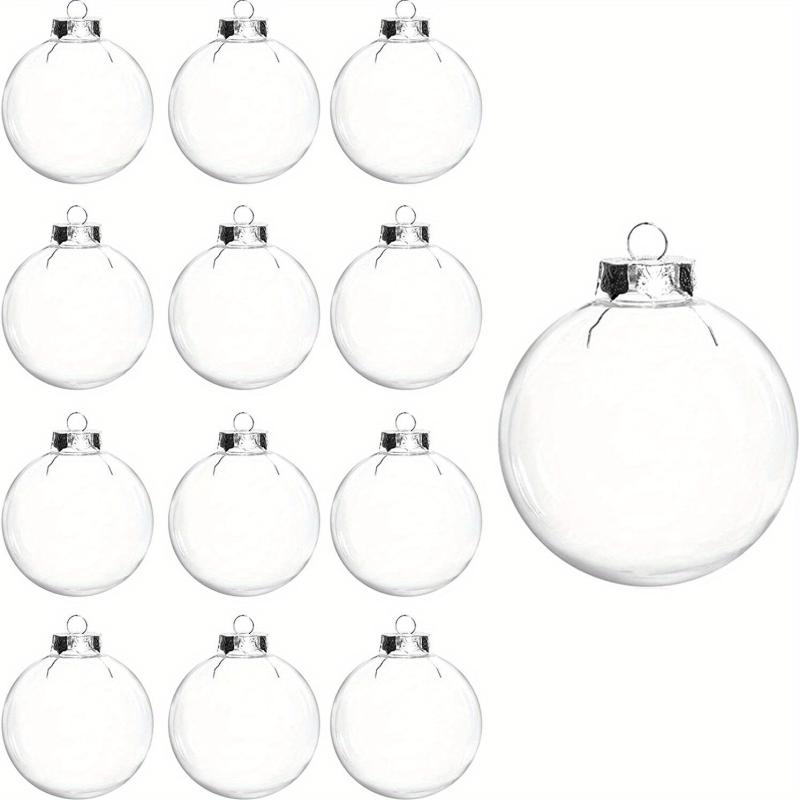 12pcs Transparent Plastic Christmas Ball Ornaments