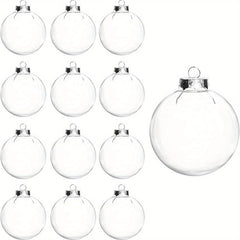 12pcs Transparent Plastic Christmas Ball Ornaments
