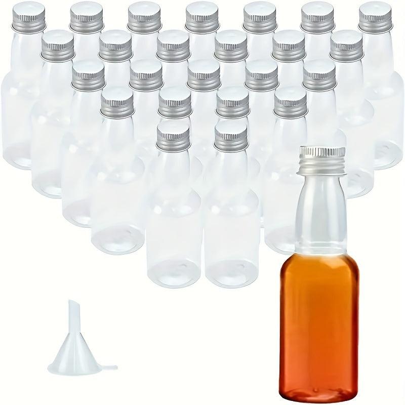 24pcs Reusable Plastic Juice Bottles with Caps Clear and Durable Container