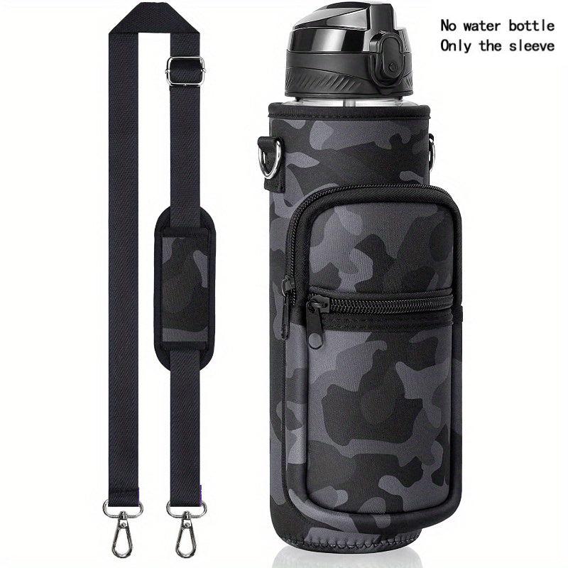 Insulated Water Bottle Carrier Sleeve Bag with Strap and Pockets