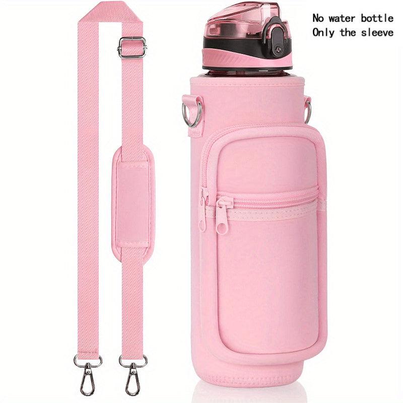 Insulated Water Bottle Carrier Sleeve Bag with Strap and Pockets