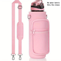 Insulated Water Bottle Carrier Sleeve Bag with Strap and Pockets