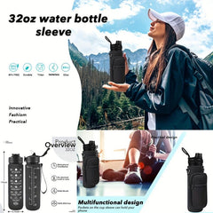 Insulated Water Bottle Carrier Sleeve Bag with Strap and Pockets