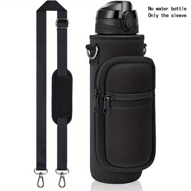 Insulated Water Bottle Carrier Sleeve Bag with Strap and Pockets
