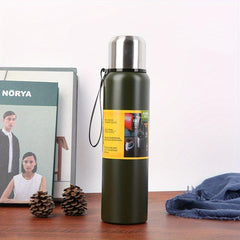 34oz Stainless Steel Vacuum Bottle with Carrying Strap