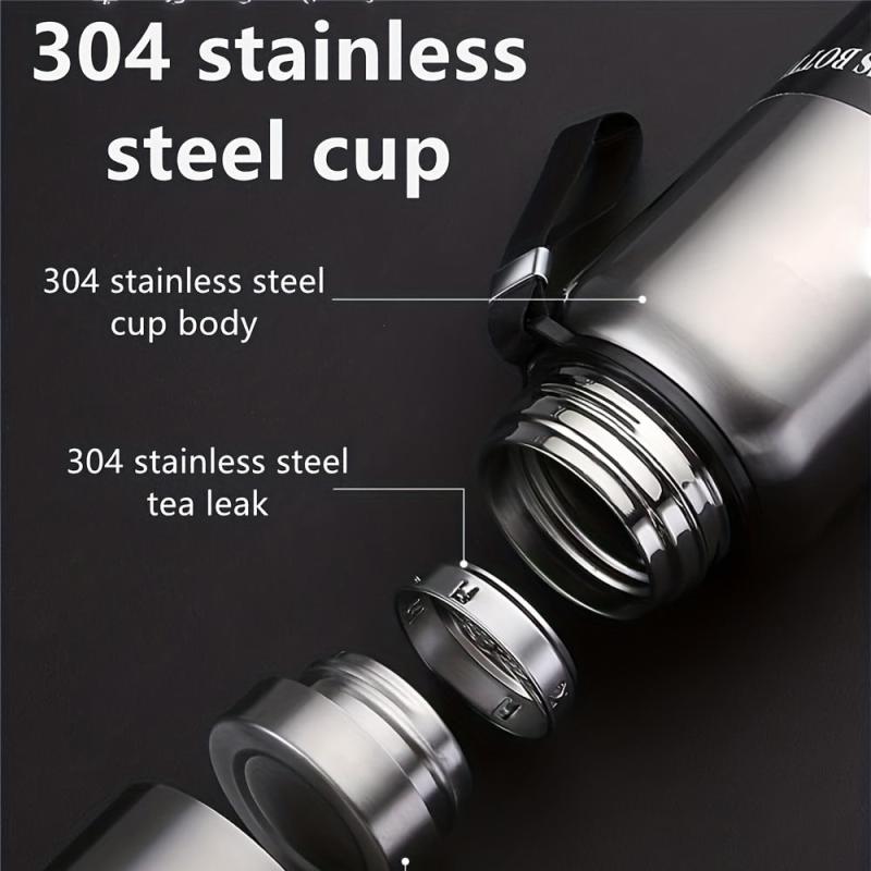 34oz Stainless Steel Vacuum Bottle with Carrying Strap