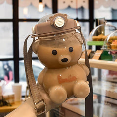 Bear Water Bottles Washable Water Bottle with Strap
