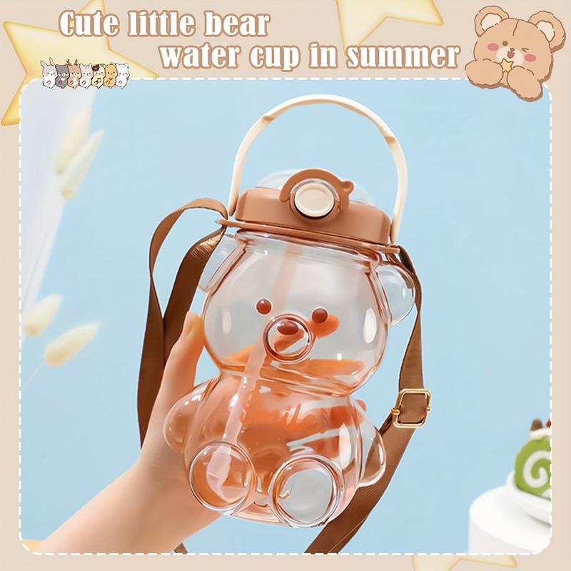 Bear Water Bottles Washable Water Bottle with Strap