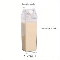 1pc Milk Carton Water Bottle 34oz Transparent Plastic Drinkware