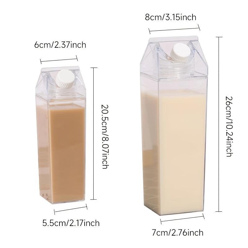 1pc Milk Carton Water Bottle 34oz Transparent Plastic Drinkware