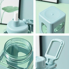 Minimalist Water Bottle with Straw Cup for Sports