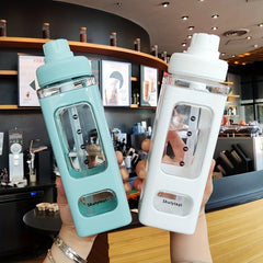 Minimalist Water Bottle with Straw Cup for Sports