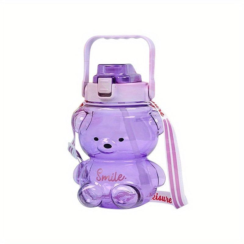 Bear Water Bottle 1350ml Portable with Shoulder Strap for Camping Sports