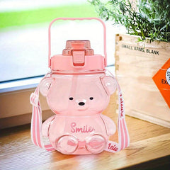 Bear Water Bottle 1350ml Portable with Shoulder Strap for Camping Sports