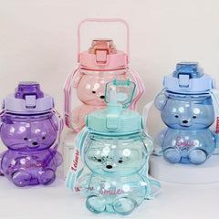 Bear Water Bottle 1350ml Portable with Shoulder Strap for Camping Sports