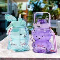 Bear Water Bottle 1350ml Portable with Shoulder Strap for Camping Sports