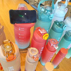1pc 4pcs Gradient Water Bottle 10oz-111oz With Time Scale