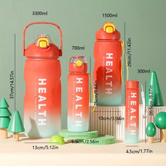 1pc 4pcs Gradient Water Bottle 10oz-111oz With Time Scale