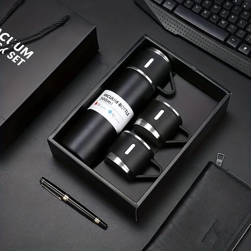 Stainless Steel Vacuum Flask 500ml With 3 Cup Lids