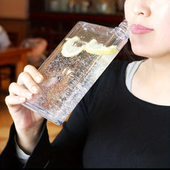 1PC Square Plastic Water Cup Flat Bottle