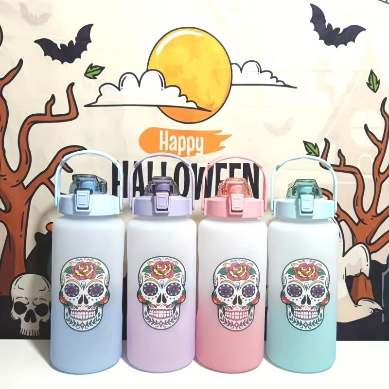 Halloween Sports Water Bottles Gradient Large Capacity Portable Drinking Cups
