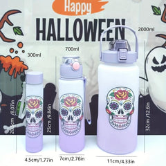Halloween Sports Water Bottles Gradient Large Capacity Portable Drinking Cups