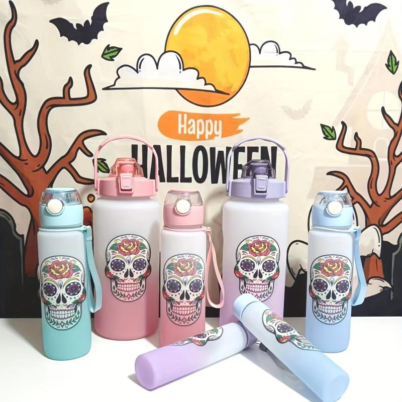 Halloween Sports Water Bottles Gradient Large Capacity Portable Drinking Cups