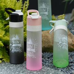 700ml Misting Sports Water Bottle Bpa Plastic Gradient Office Gym Outdoor