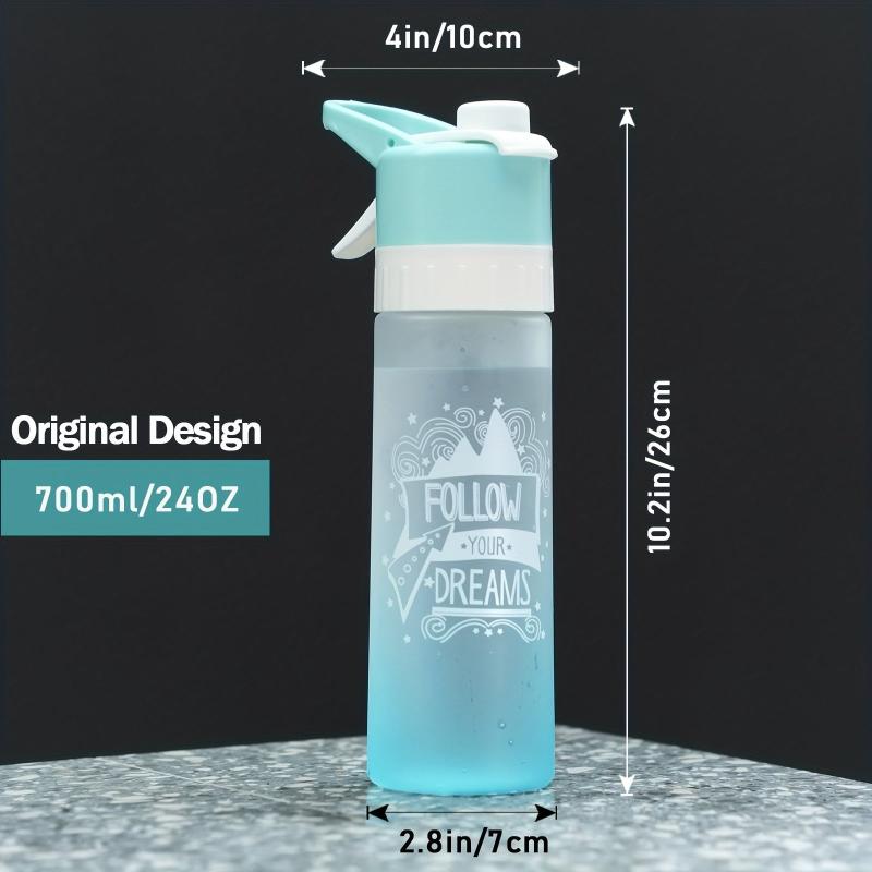 700ml Misting Sports Water Bottle Bpa Plastic Gradient Office Gym Outdoor