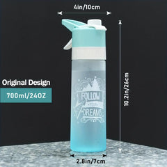 700ml Misting Sports Water Bottle Bpa Plastic Gradient Office Gym Outdoor