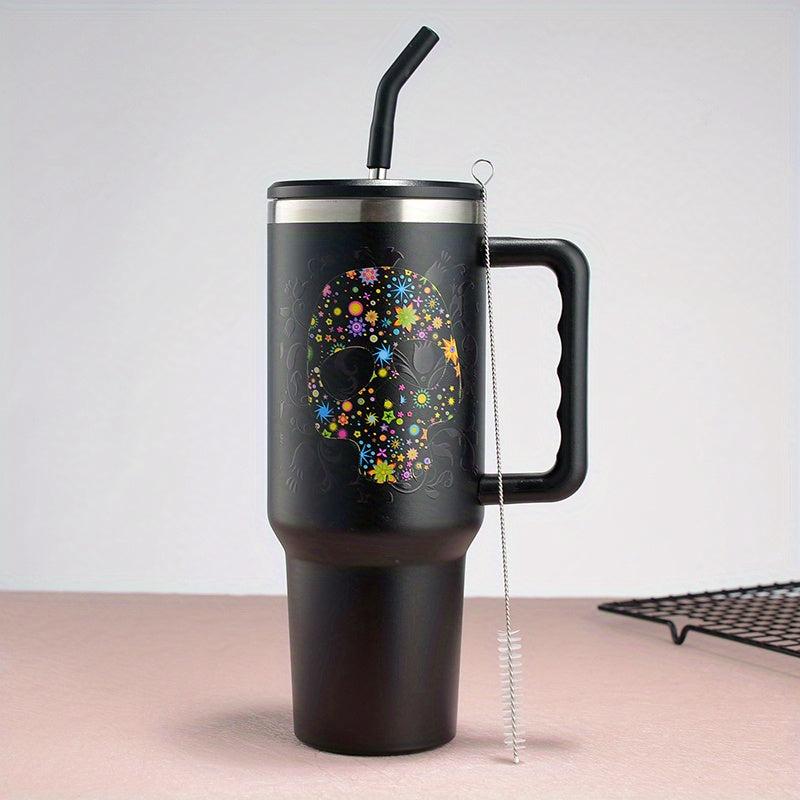 1200ml Double Layer Stainless Steel Insulated Straw Cup 40oz Car Cup