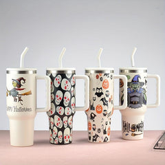 1200ml Double Layer Stainless Steel Insulated Straw Cup 40oz Car Cup