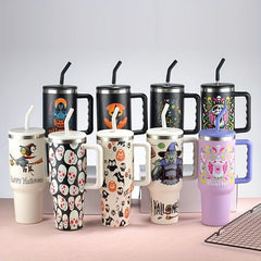 1200ml Double Layer Stainless Steel Insulated Straw Cup 40oz Car Cup