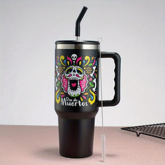 1200ml Double Layer Stainless Steel Insulated Straw Cup 40oz Car Cup