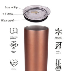 Skinny Tumbler 20oz Stainless Steel Double Wall Vacuum Insulated Cup