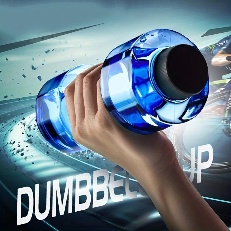2pcs Dumbbell Shaped Water Bottle 550ml Fitness Portable Dual Use Stret