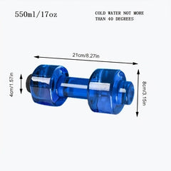 2pcs Dumbbell Shaped Water Bottle 550ml Fitness Portable Dual Use Stret